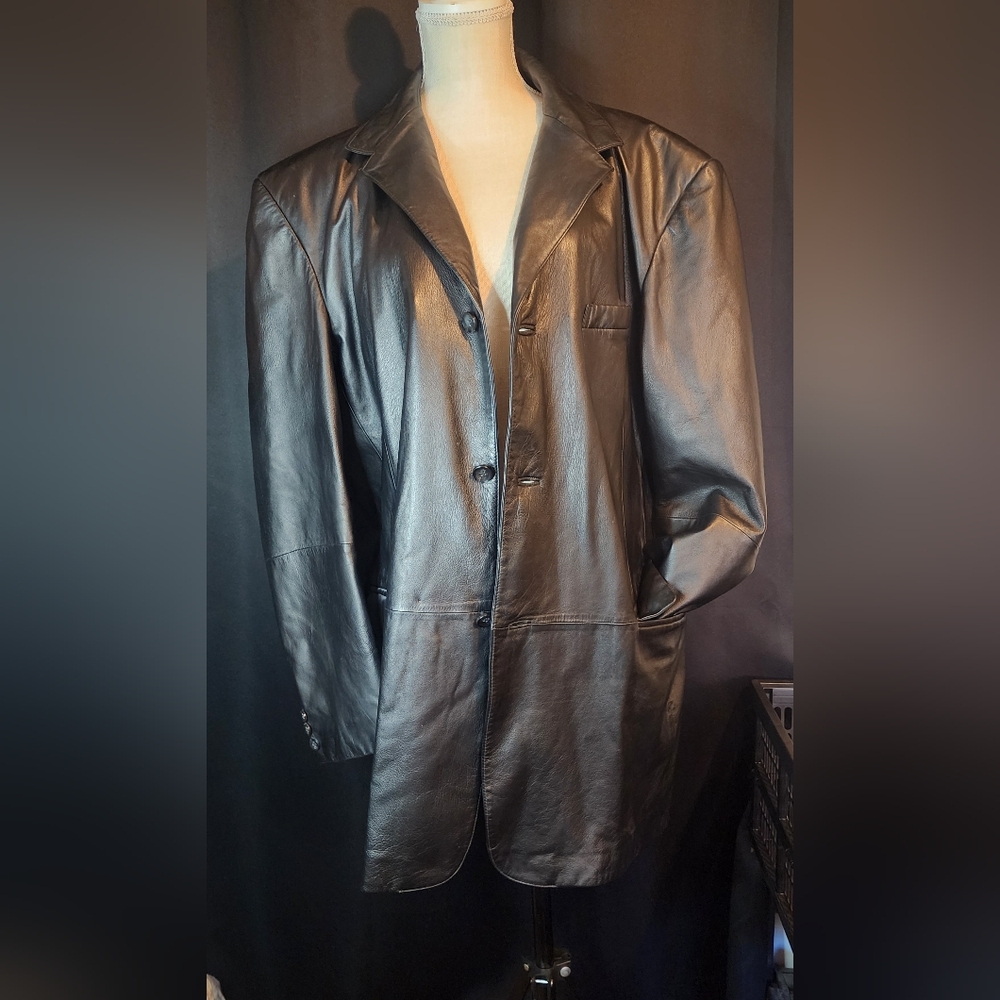 J Ferrar Black XLT Made in Indonesia Leather Jacket